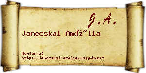 Janecskai Amália névjegykártya